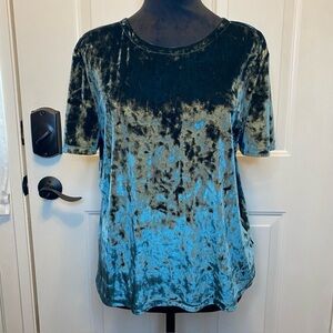 14th & Union Crushed Velvet Emerald Tee Sz Small Petite